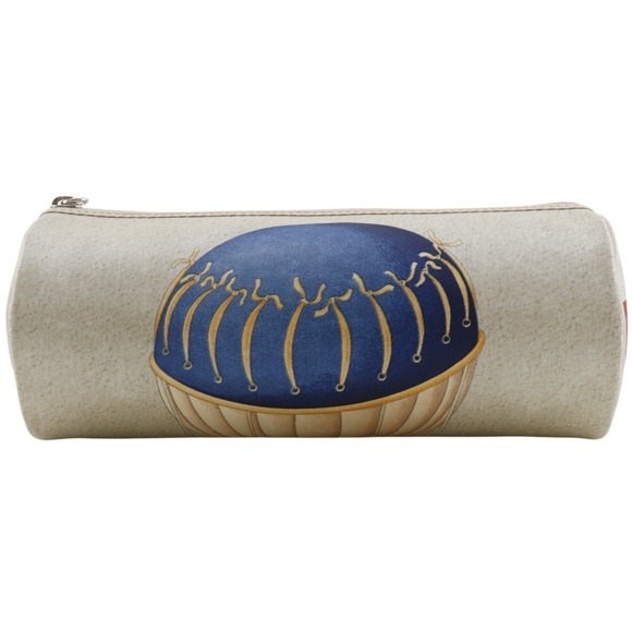 BVLGARI Balloon Pattern Pouch Nylon Canvas Beige Zipper Unisex